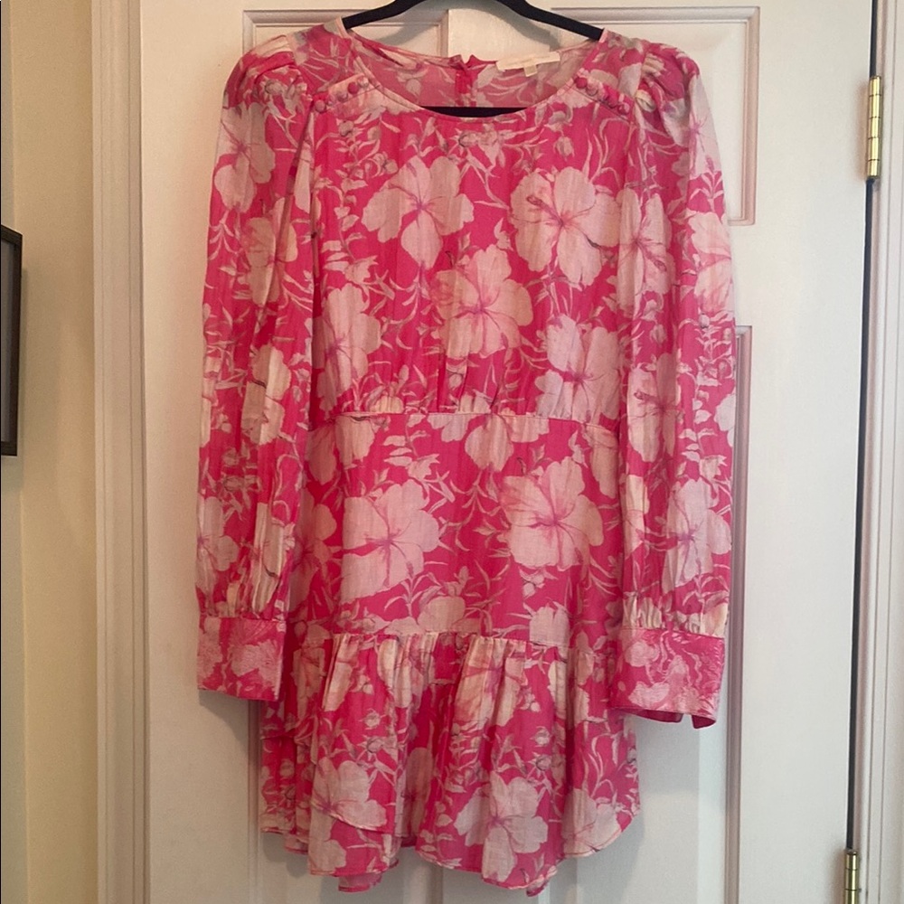 LoveShackFancy Pink Floral Dress
